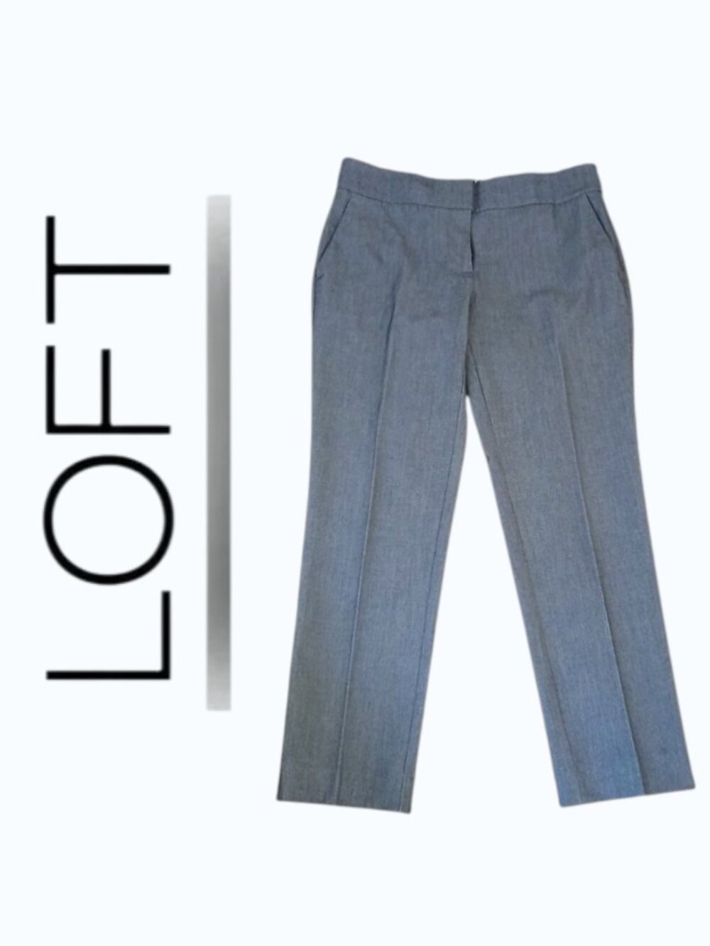 ANN TAYLOR LOFT "Marisa" Navy/Cream Houndstooth Dress Trousers
